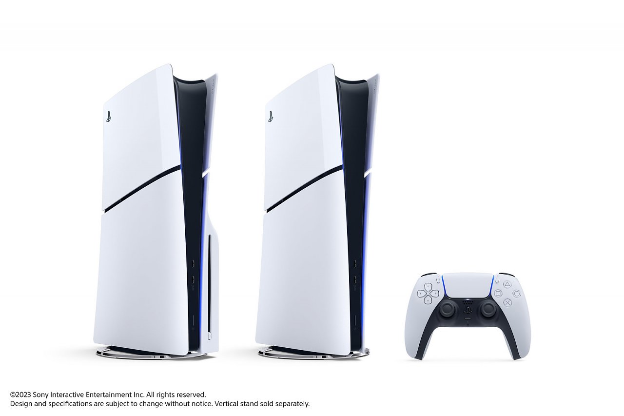 Die neuen "Slim"-Modelle der Playstation 5.