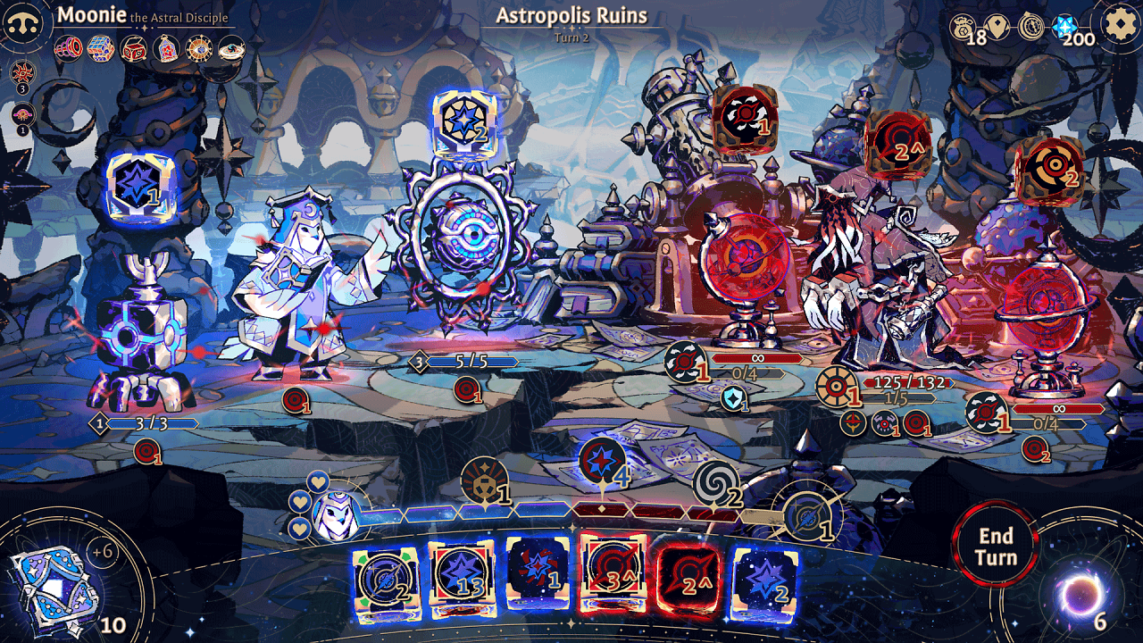 Der Spielercharakter steht zusammen mit zwei Verbündeten drei Gegnern gegenüber.