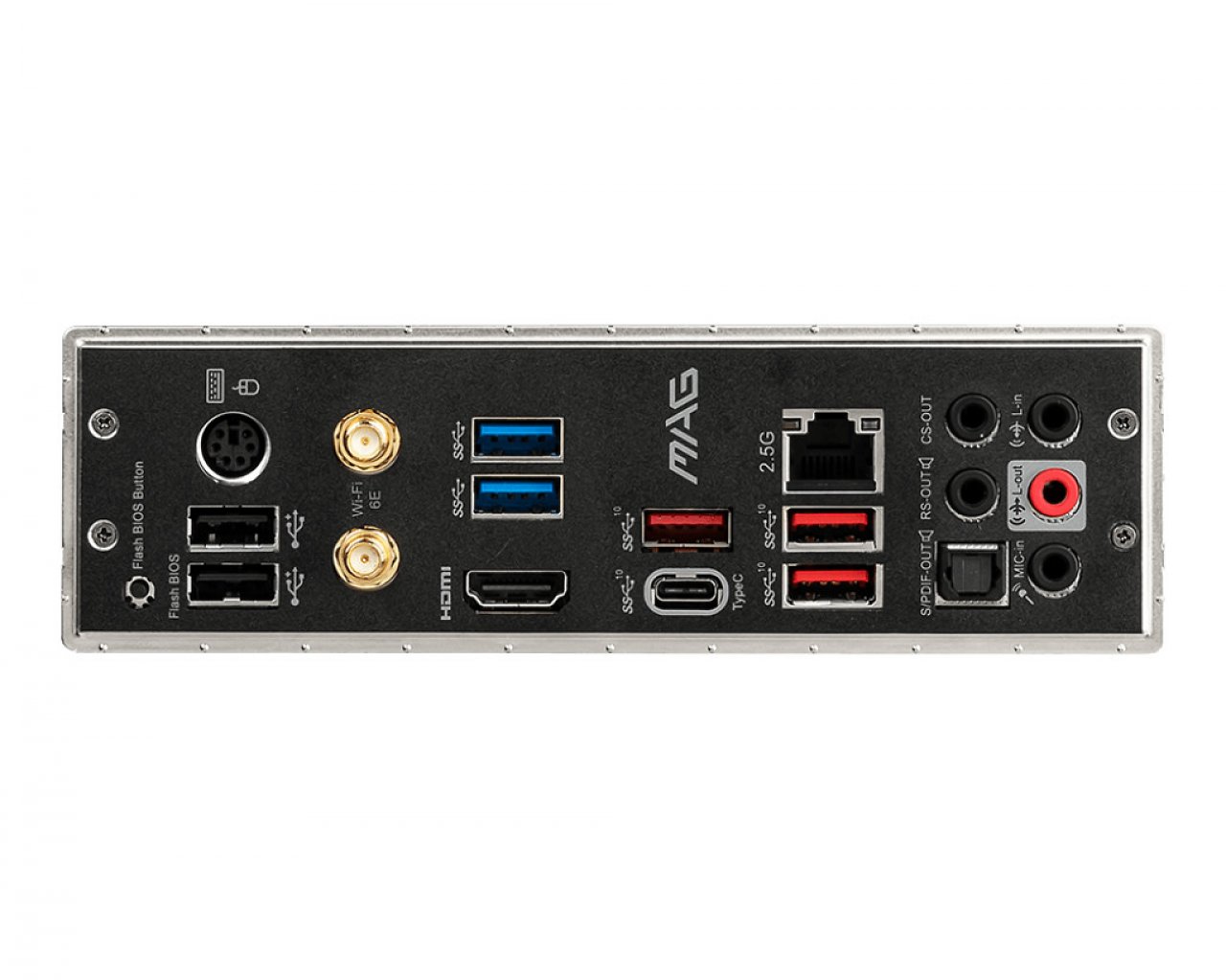 Backpanel eines MAG X570S TOMAHAWK MAX WIFI