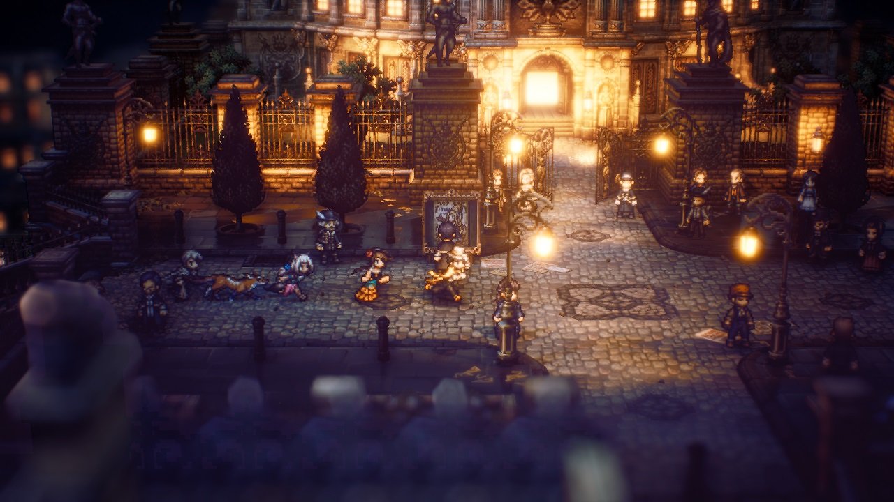 Die Spielwelt von Octopath Traveler 2 sieht aus wie ein Diorama.