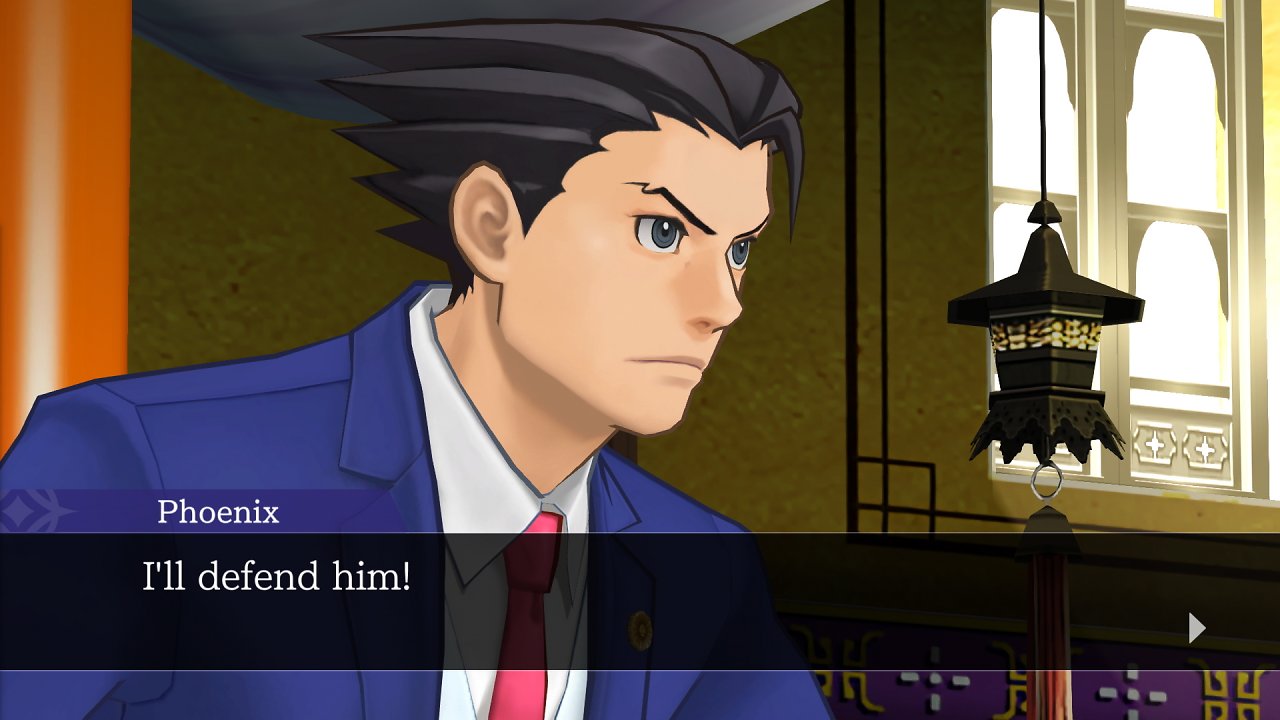 Phoenix Wright ist entschlossen, einen Mandanten zu verteidigen.