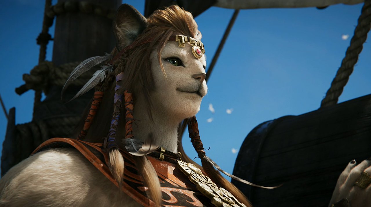 Ein weiblicher Hrothgar aus Final Fantasy 14.