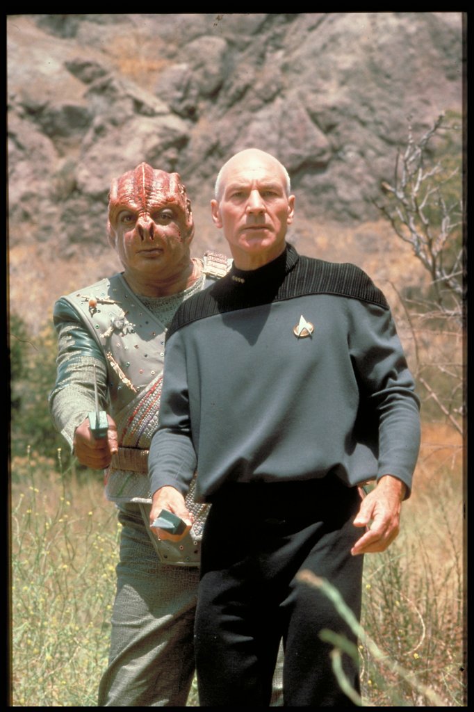 Captain Picard und der Chef der Tamarianer üben sich in Völkerverständigung.
