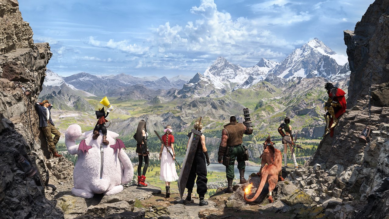 Die Heldentruppe von Final Fantasy 7: Rebirth blickt in die Ferne