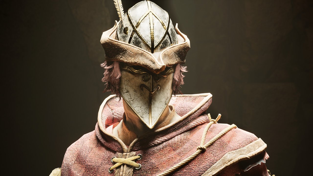 Der Maskenlose Held in Nahaufnahme.