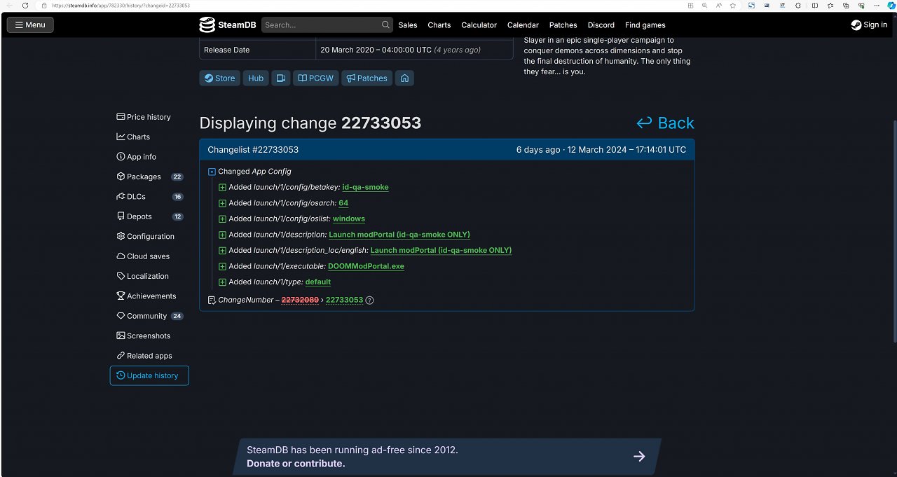 Aufstellung vom Steam-Backend bei Doom Eternal