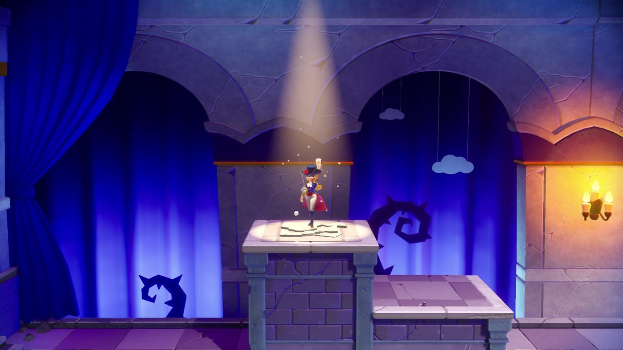 Fechterin-Peach posiert unter dem Scheinwerferlicht
