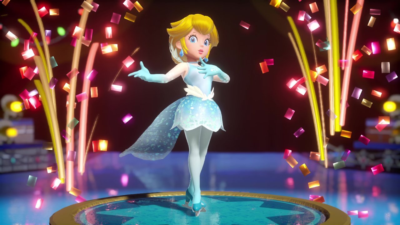 Peach posiert als Eiskunstläuferin