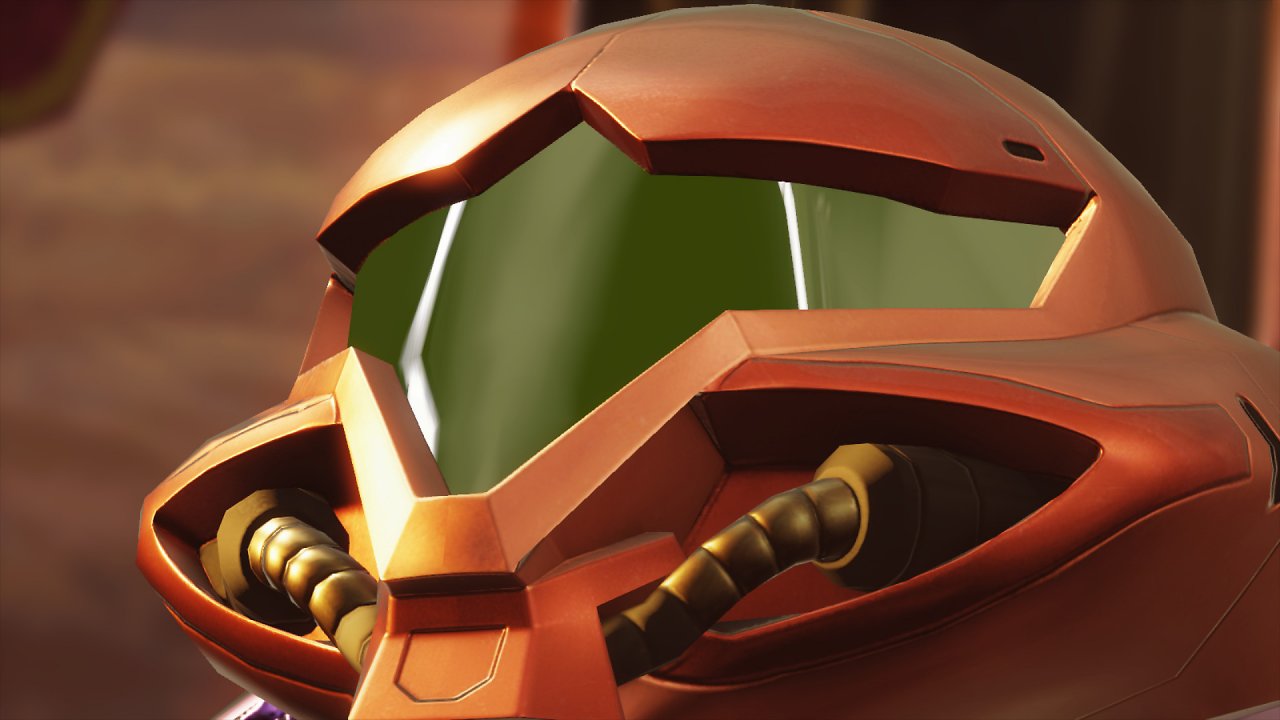 Der Helm von Samus ohne leuchtendes Sichtfenster