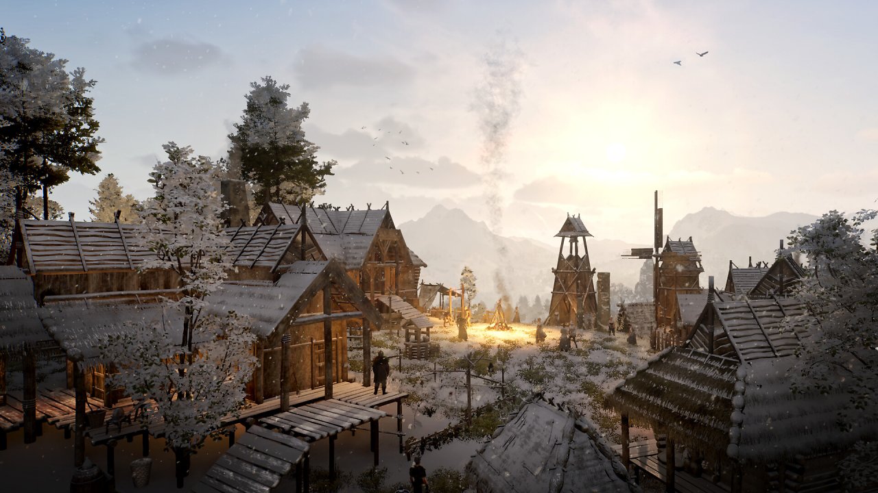 Der Winter ist über ein NPC-Dorf eingebrochen.