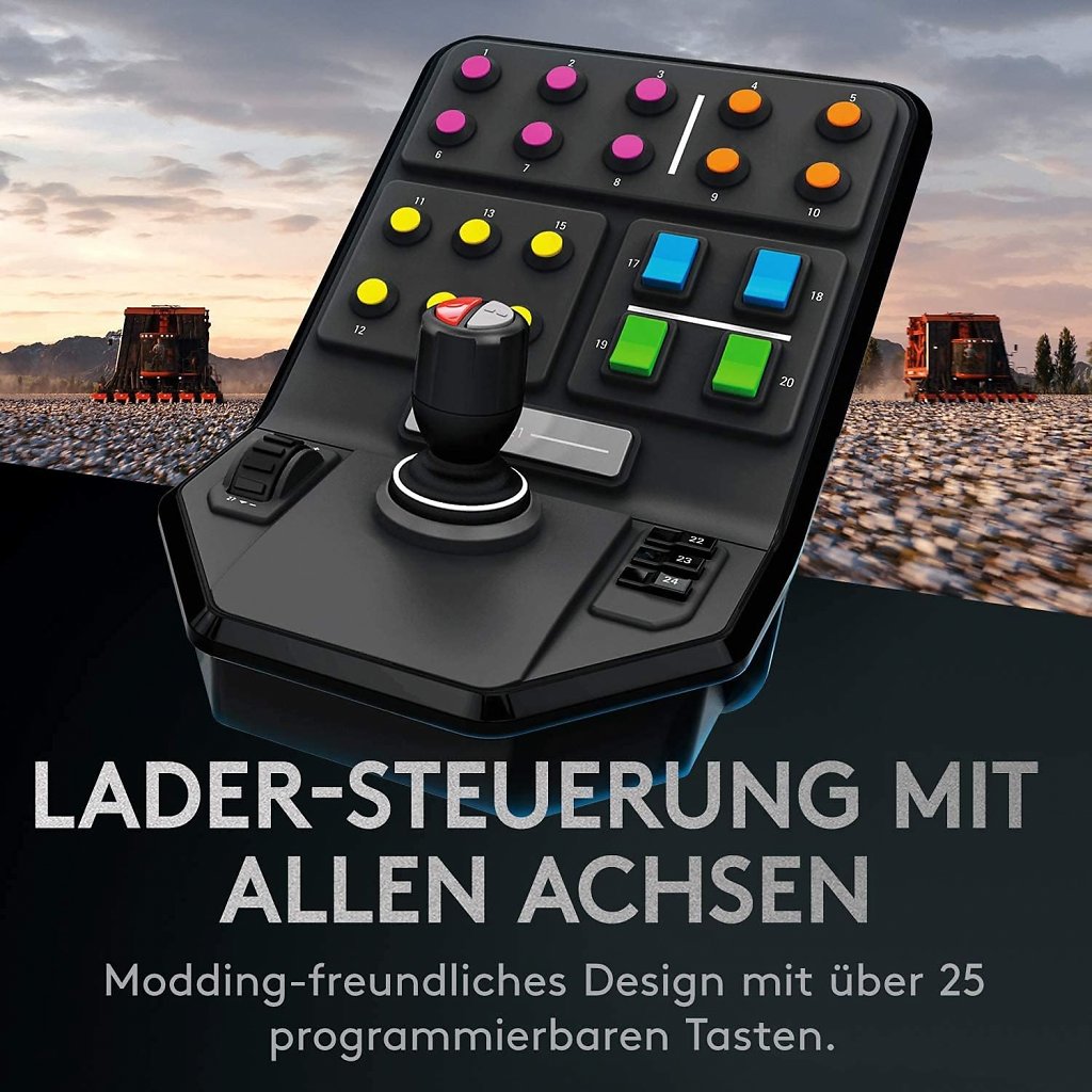 Mit der Steuerkonsole bedient ihr Erntemaschinen, Kräne, Anhänger und vieles mehr.