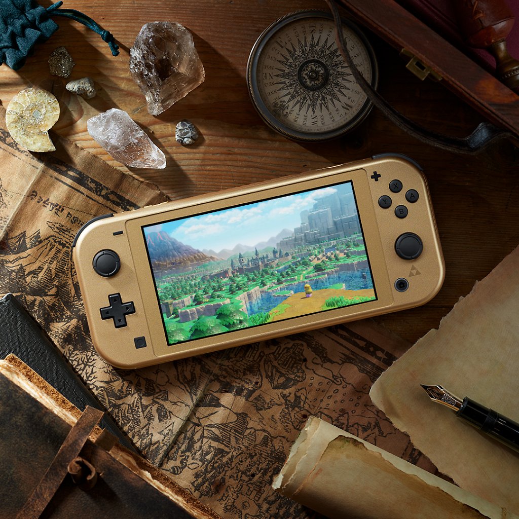 Die neue Nintendo Switch Lite im güldenen Zelda-Design.