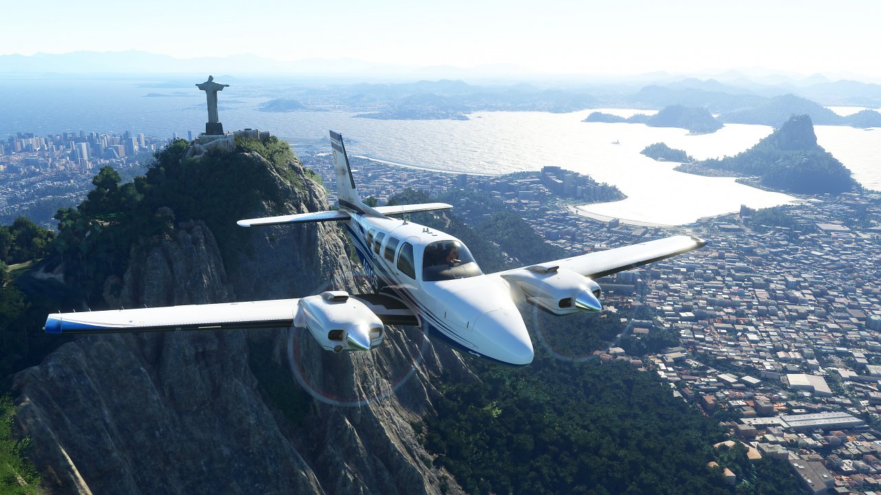 Ein Flugzeug im Microsoft Flight Simulator