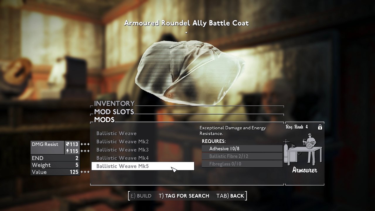 Genau wie in Fallout 4 bringt Ballistic Weave starke defensive Werte.
