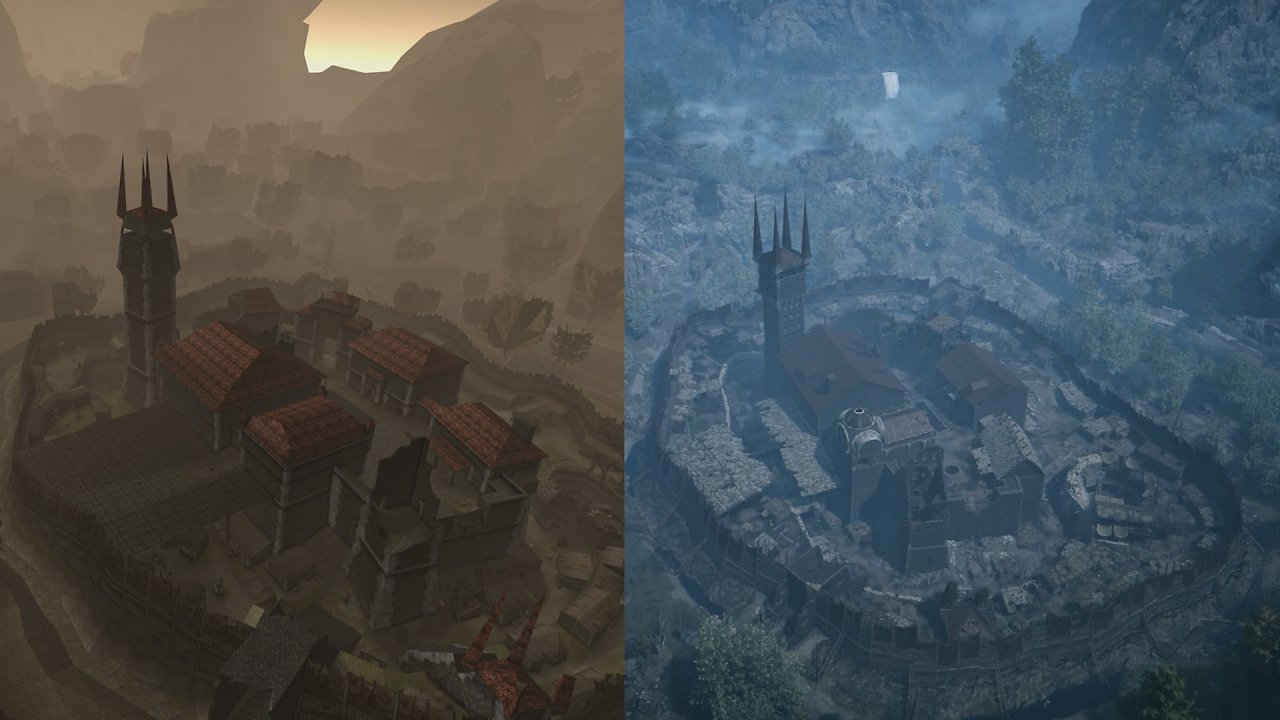 Das alte Lager im Original und im Remake