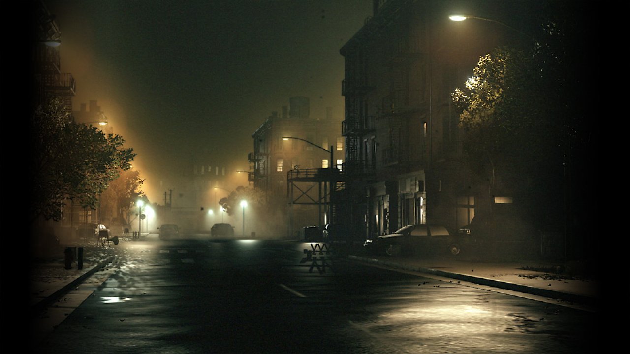 Eine verlassene Straße bei Nacht