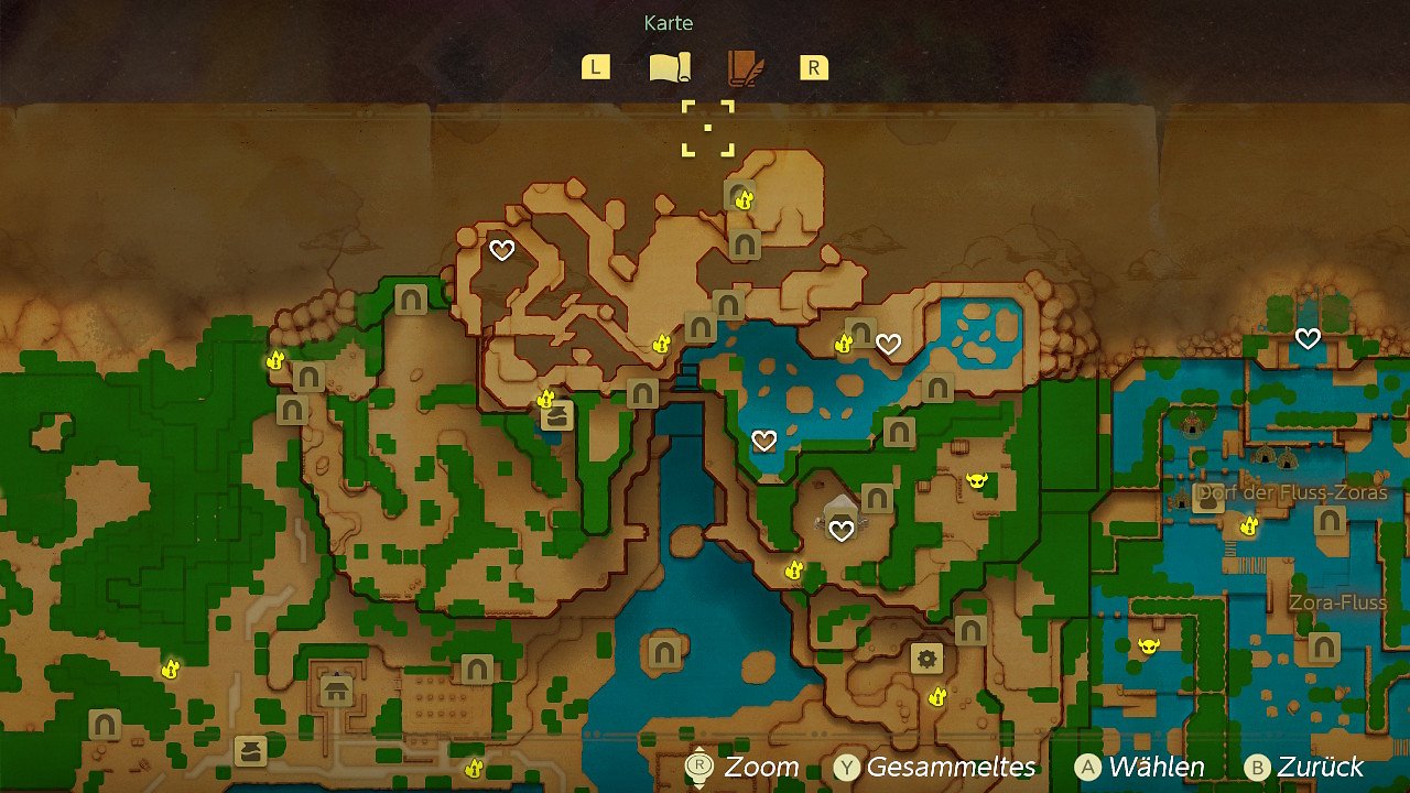 Zelda Echoes of Wisdom Karte Herzteile Hebra