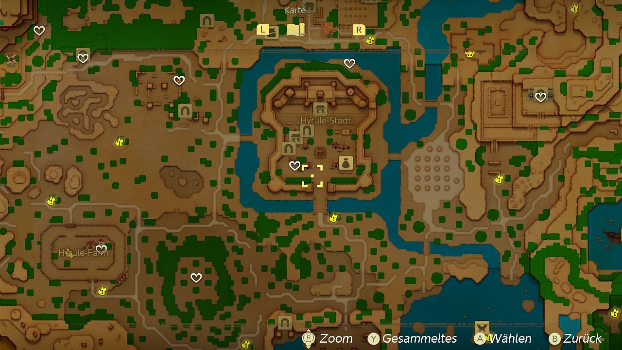 Zelda Echoes of Wisdom Karte Herzteile Hyrule Ost