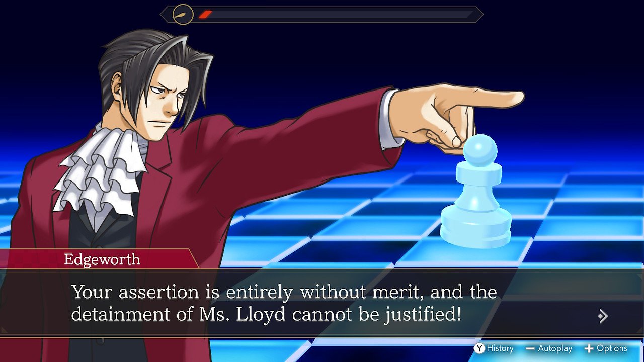 Miles Edgeworth beim Mental-Schach