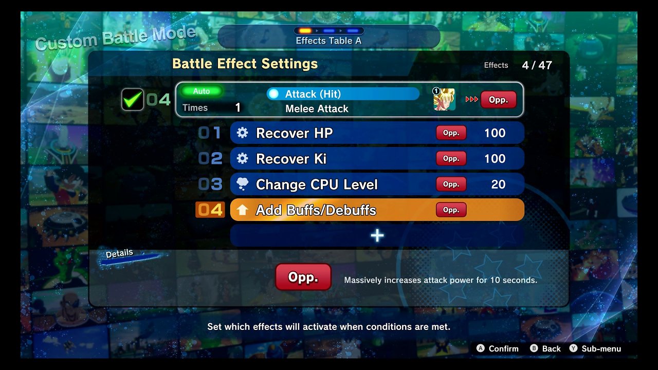 Custom Battles Einstellungen