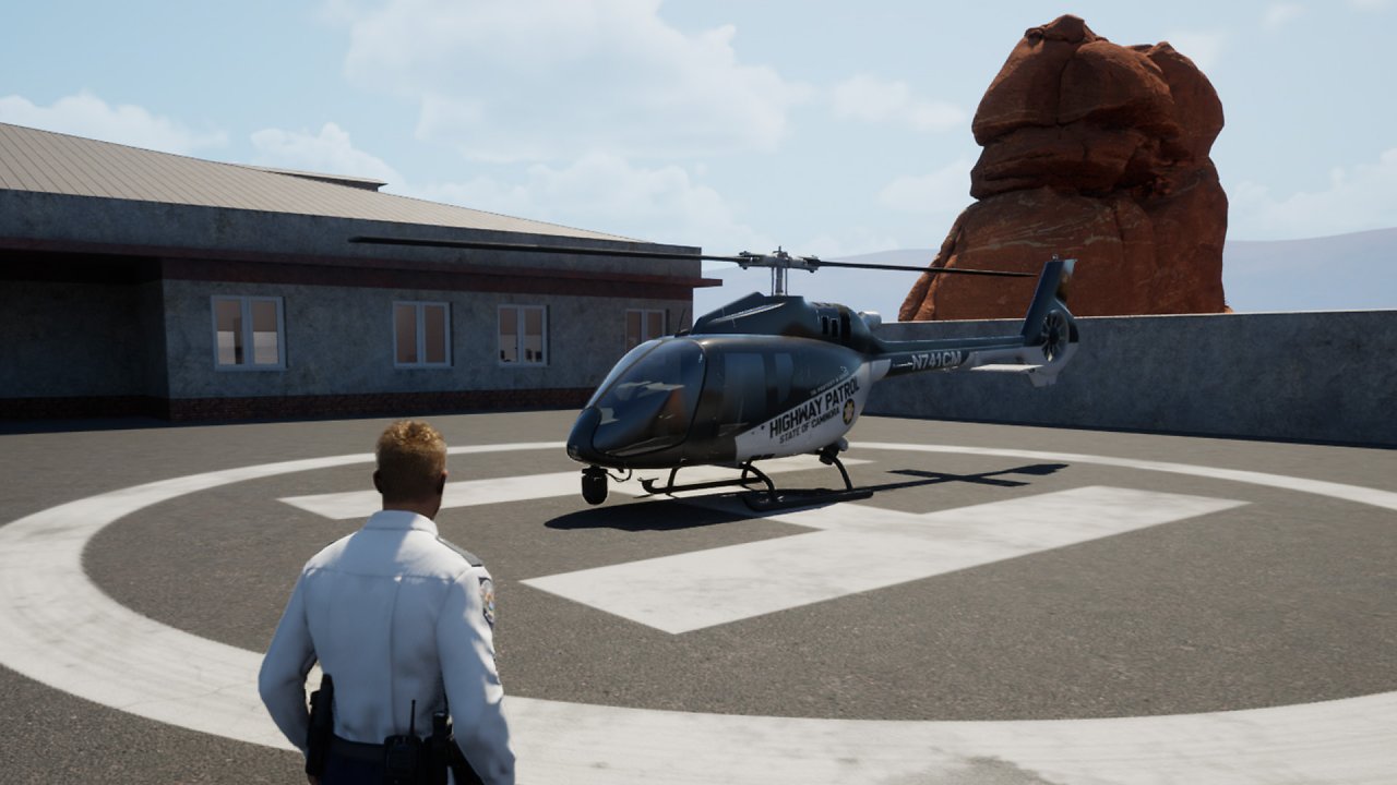 Der Polizeihubschrauber