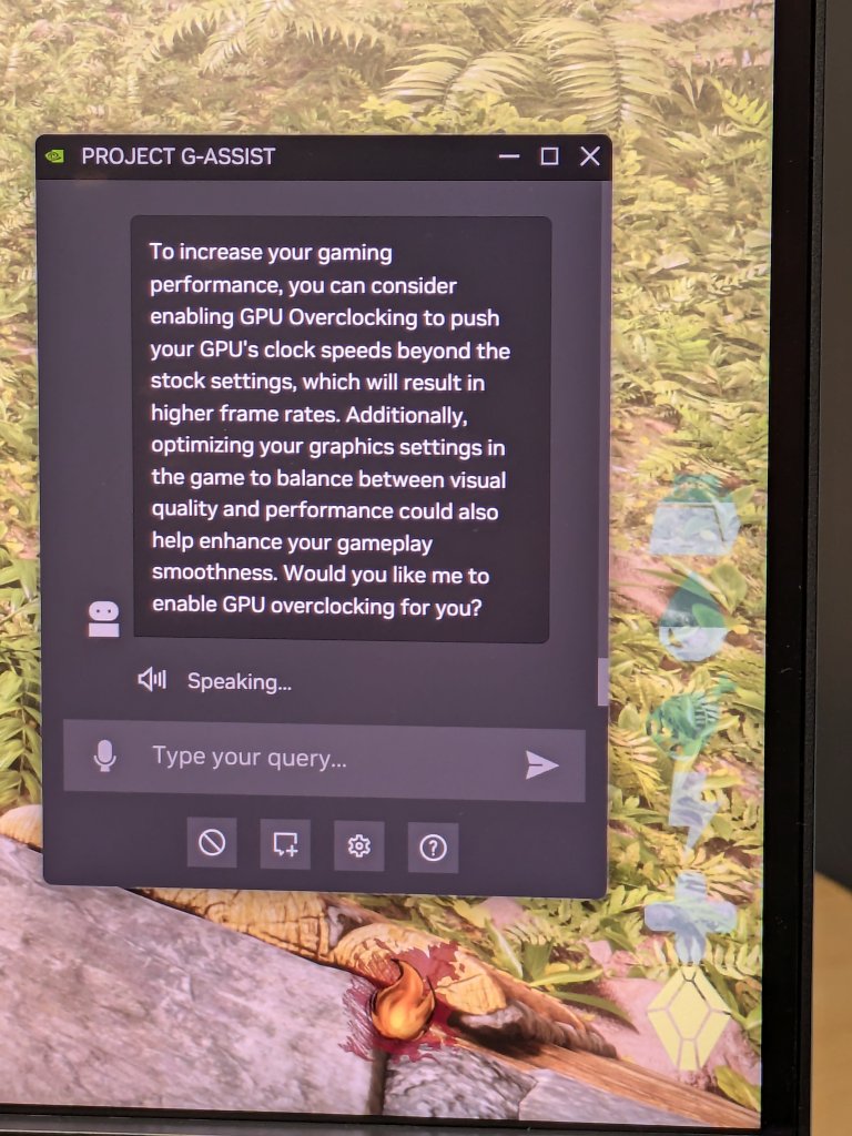 Performance-Tipp: "G-Assist" rät zum Übertakten der GPU.
