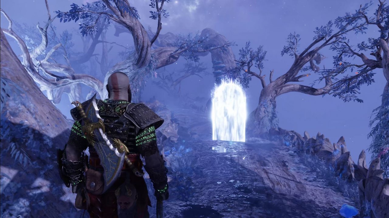 Ein Trip über den Yggdrasil in God of War: Ragnarök.
