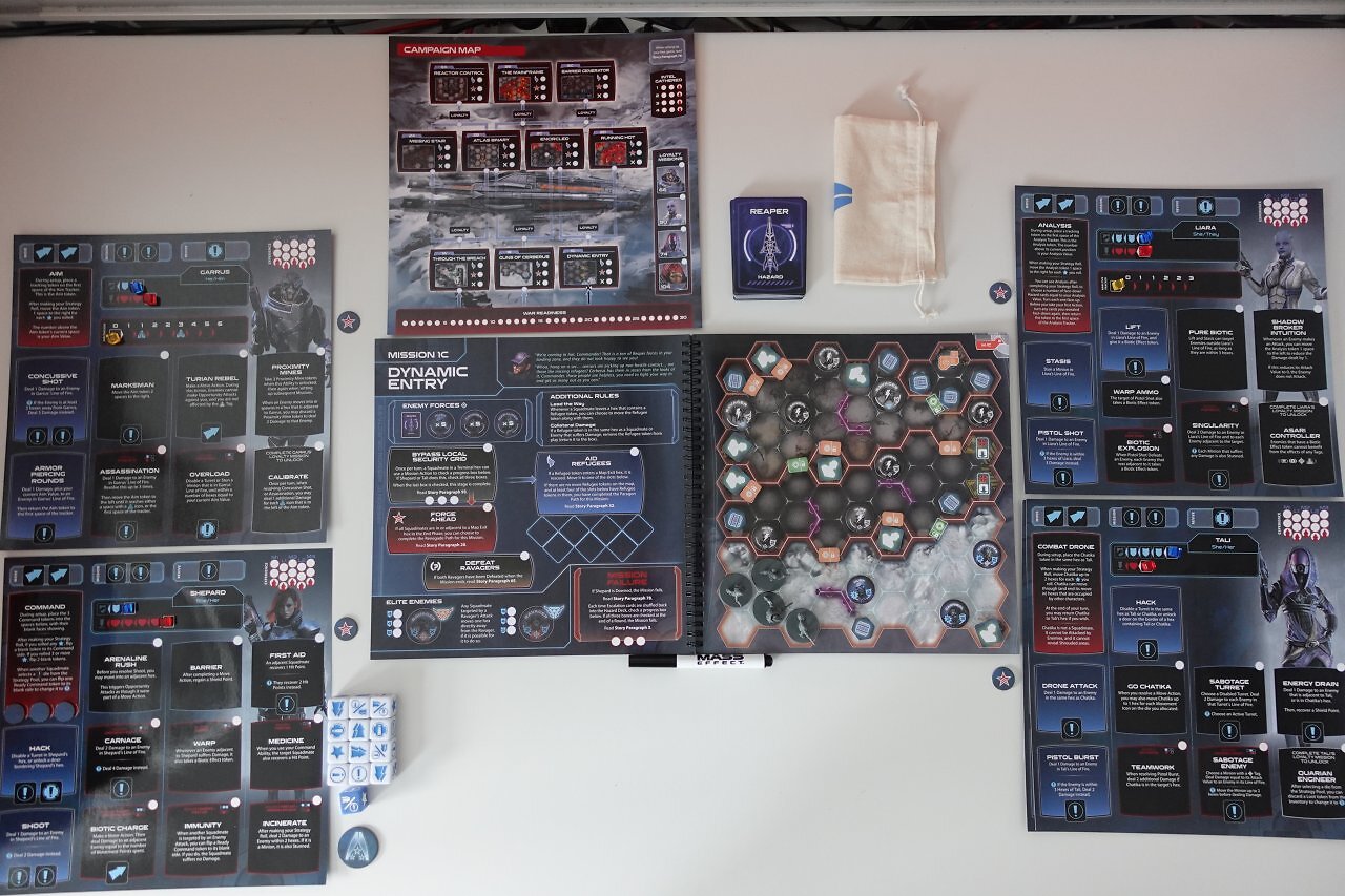Blick auf den Spielaufbau für eine Mission