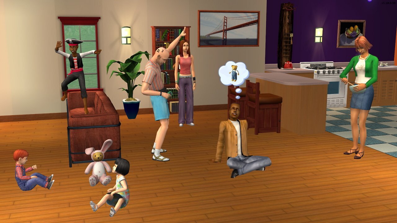 Mehrere Sims in einem Haus