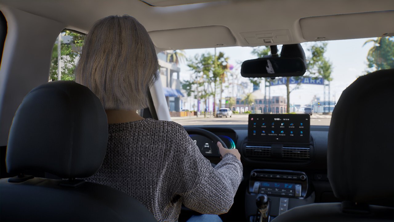 Eine Frau fährt Auto