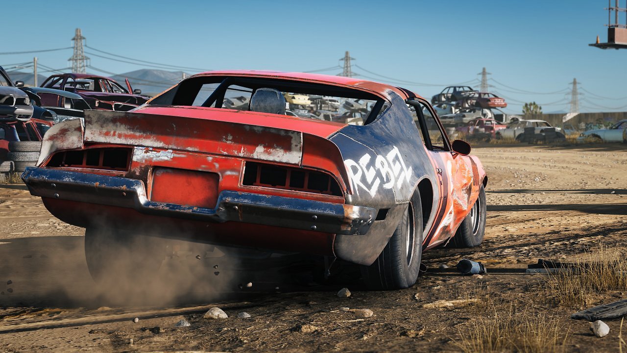 Die Heckpartie eines Fahrzeugs in Wreckfest 2