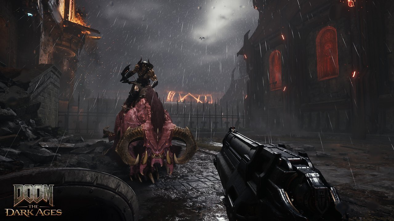 Der Slayer kämpft mit der Shotgun gegen einen Dämonenreiter.