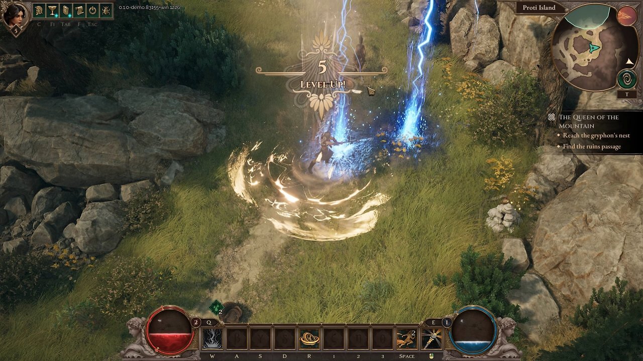 Ein Held in Titan Quest 2 steigt im Level auf.