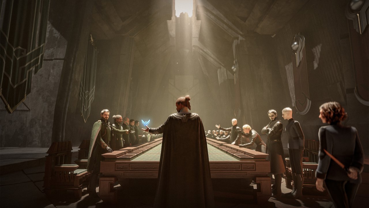 Eine Versammlung in Dune Awakening