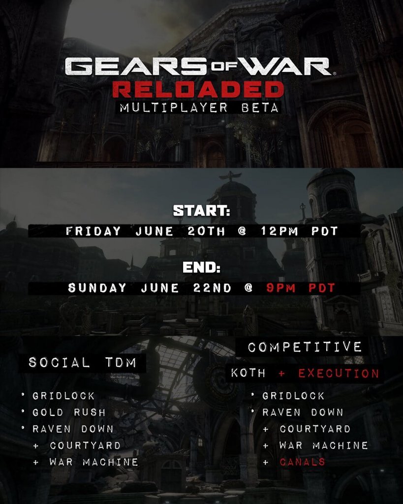 Roadmap für Gears of War: Reloaded Mehrspieler-Beta 2