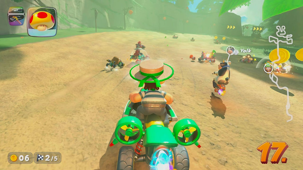 Ein Rennen in Mario Kart World .
