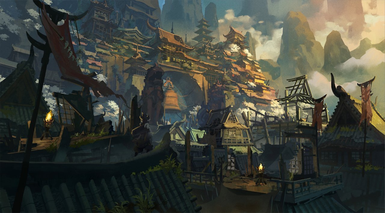 Düstere Stadt im Anime Gewand