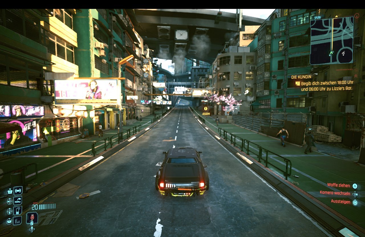 Die Fahrten durch Night City sind flüssig, aber nicht immer schön anzuschauen.