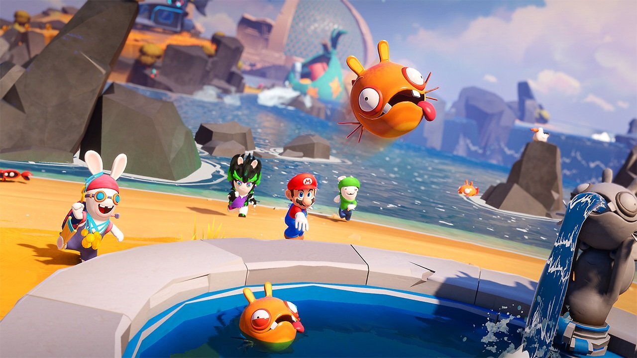 Wenn Ubisofts irre Hasen und Nintendo-Helden gemeinsame Sache machen, dann ist Spaß garantiert.