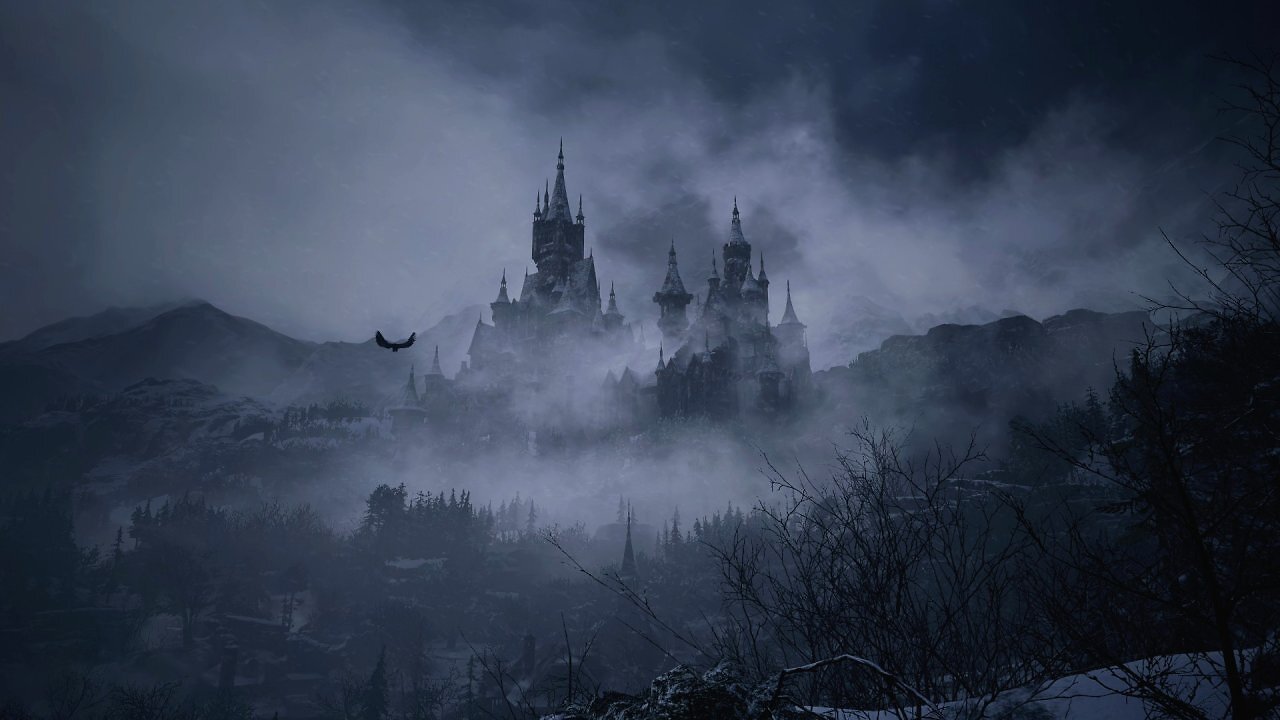 Das Schloss Dimitrescu aus Resident Evil Village im Panorama