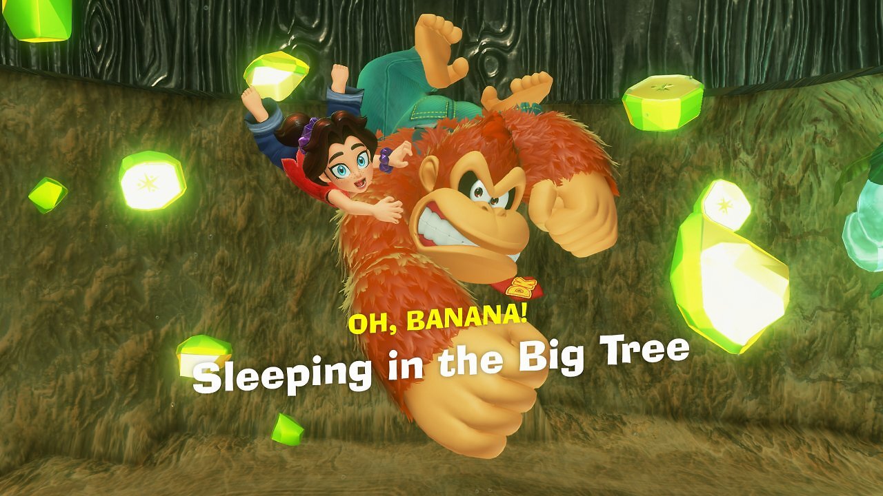Donkey Kong und Pauline schließen eine Quest ab.