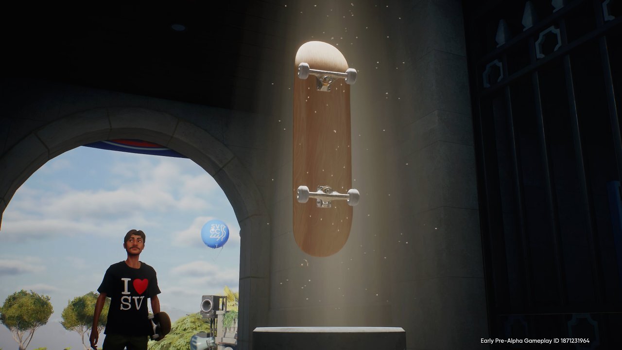 [27/08/2025] Zu Beginn des Spiels bekommen wir das heilige Brett überreicht. (Ist nur ein normales, schwebendes Skateboard)
