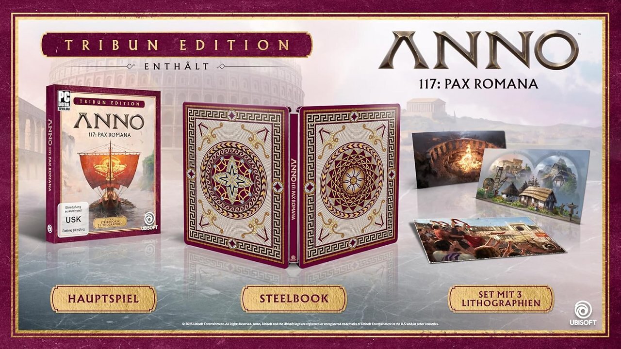 [21/08/2025] Für nur noch 39,99 Euro bietet die Tribun Edition ein preislich attraktives Paket aus Hauptspiel, Steelbook und gedruckten Artworks.