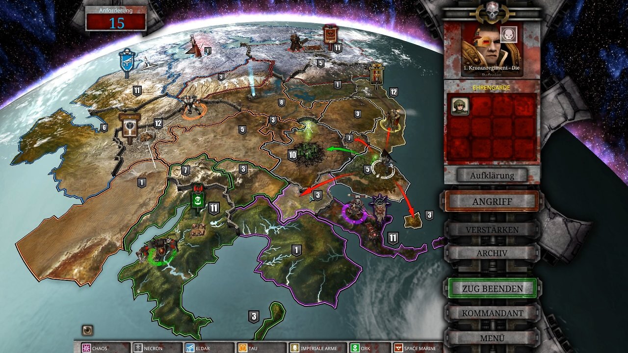 Die Necrons im Kampf mit Chaos-Truppen.