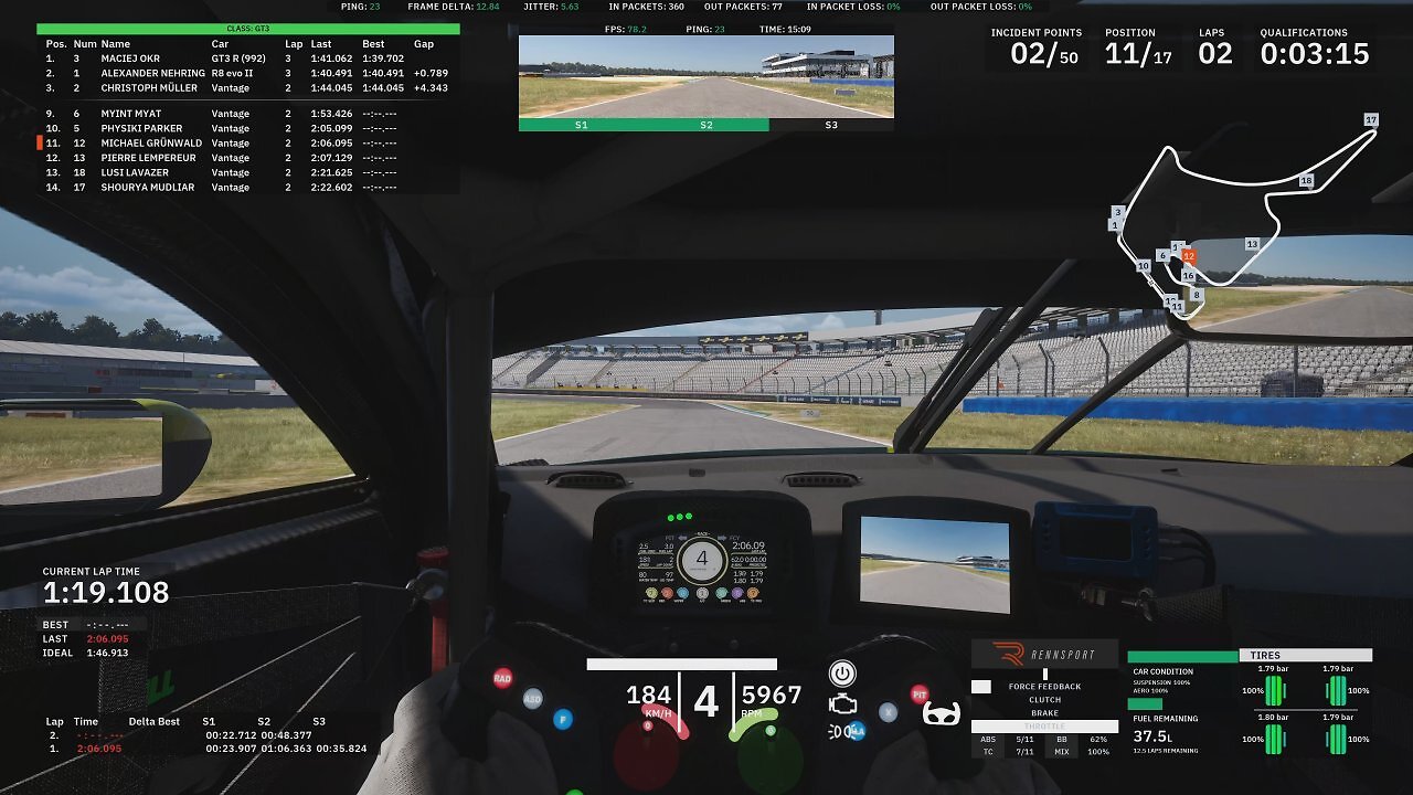[15/08/2025] Wie in allen Racing-Sims bekommen wir auch in Rennsport die wichtigsten Funktionen im User Interface präsentiert. Die Reifentemperaturen können schließlich auch im virtuellen Motorsport über Sieg und Niederlage entscheiden.