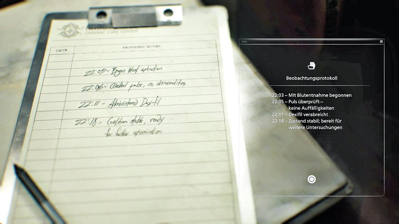 [14/08/2025] Bereits in der Demo haben wir das eine oder andere Schriftstück entdeckt – wie immer in Resident Evil liefern sie eine schöne Kombination aus Storyline-Exposition und wertvollen Hinweisen.&nbsp;