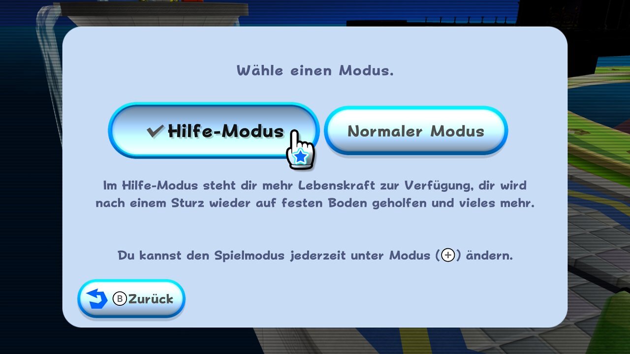 Wer es etwas entspannter angehen möchte kann in den Switch Neuauflagen den Hilfe-Modus aktivieren.