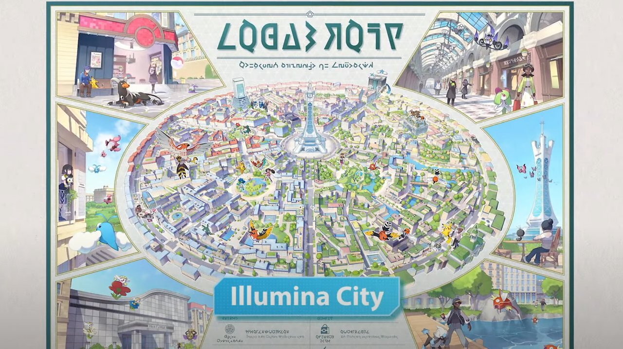 Illumina City im Überblick. Das ist die Karte der Kalos-Hauptstadt.