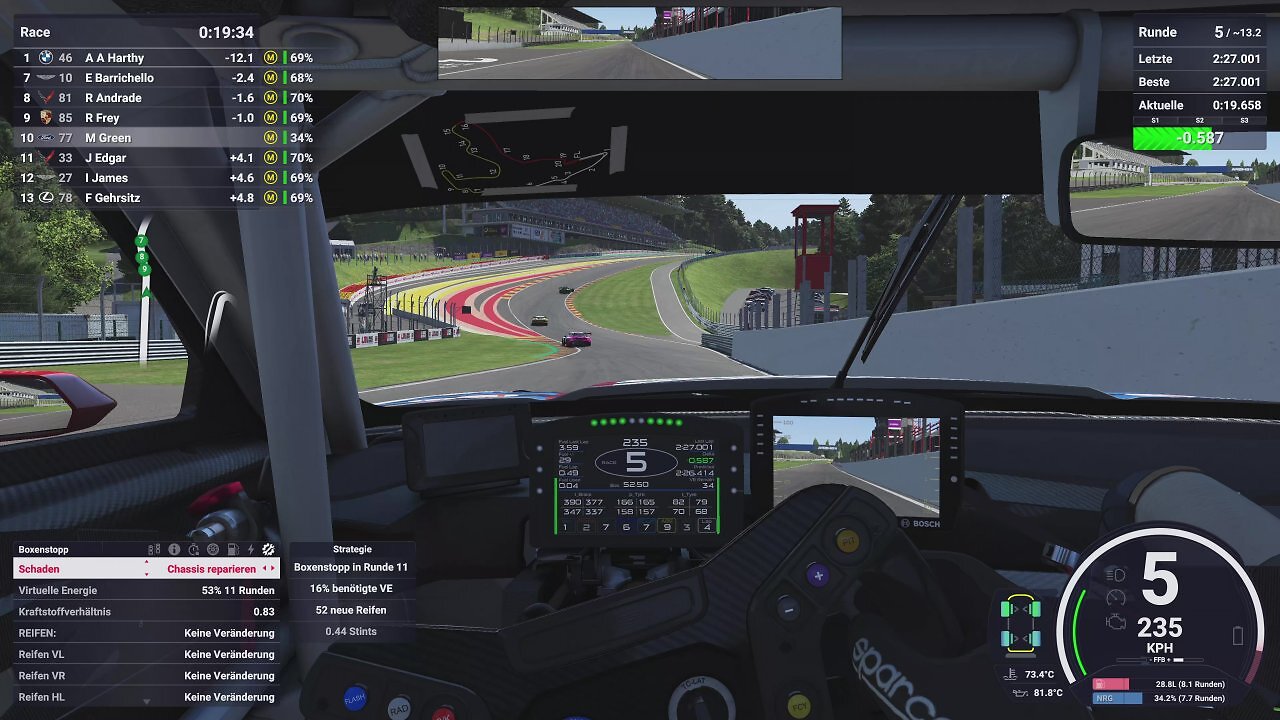 [09/10/2025] Der Puls steigt, wenn wir mit über 230 km/h auf die berühmte Eau Rouge in Spa zu steuern. Ein kleiner Fehler und wir landen in den Reifenstapeln.