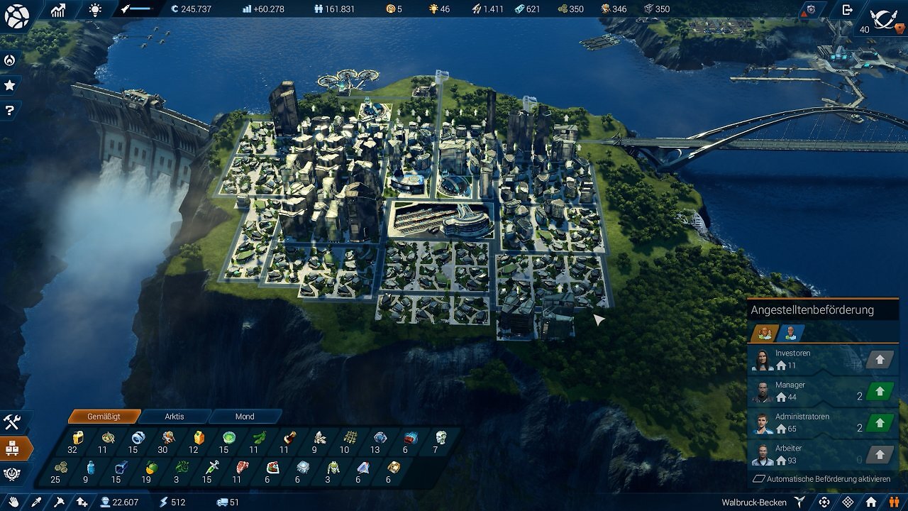 Eine Stadt in der gemäßigten Zone von Anno 2205.